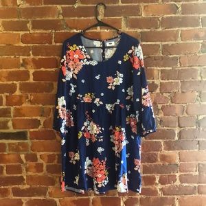 Floral navy dress